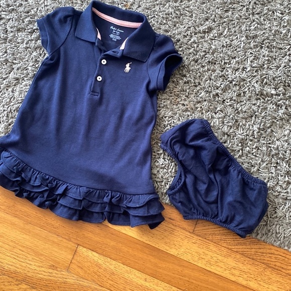 Ralph Lauren Baby Two Set Blue Dress - Picture 1 of 9